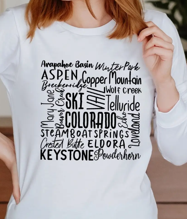 Colorado Ski Resorts - Long Sleeve Tee
