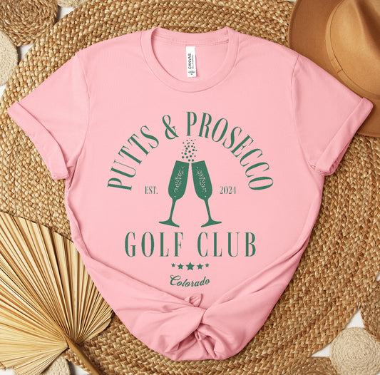 Putts & Prosecco Colorado Golf Tee